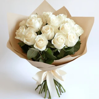 Букет 15 белых роз